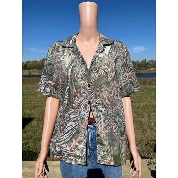 Vintage Trippy Button up - Picture 1 of 5